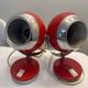 Lampe Space Age en métal rouge style Reggiani, 1970