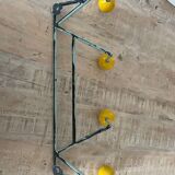 Vintage iron and wood wall coat rack