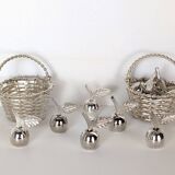 12 silver metal place markers