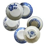 Old flat plates mismatched in earthenware