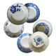 Old flat plates mismatched in earthenware