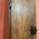 Antique Rustic Tuscan Window in Chestnut with Original Wrought Iron Hardware, 1800s