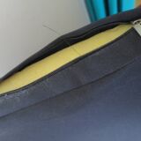 2 colonial-style armchairs in woven rattan and exotic wood