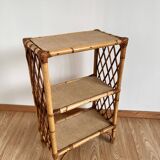 étagère biblothèque rotin