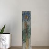 Vase soliflore en grès signé Jean Claude Monange, motif "Marguerite"