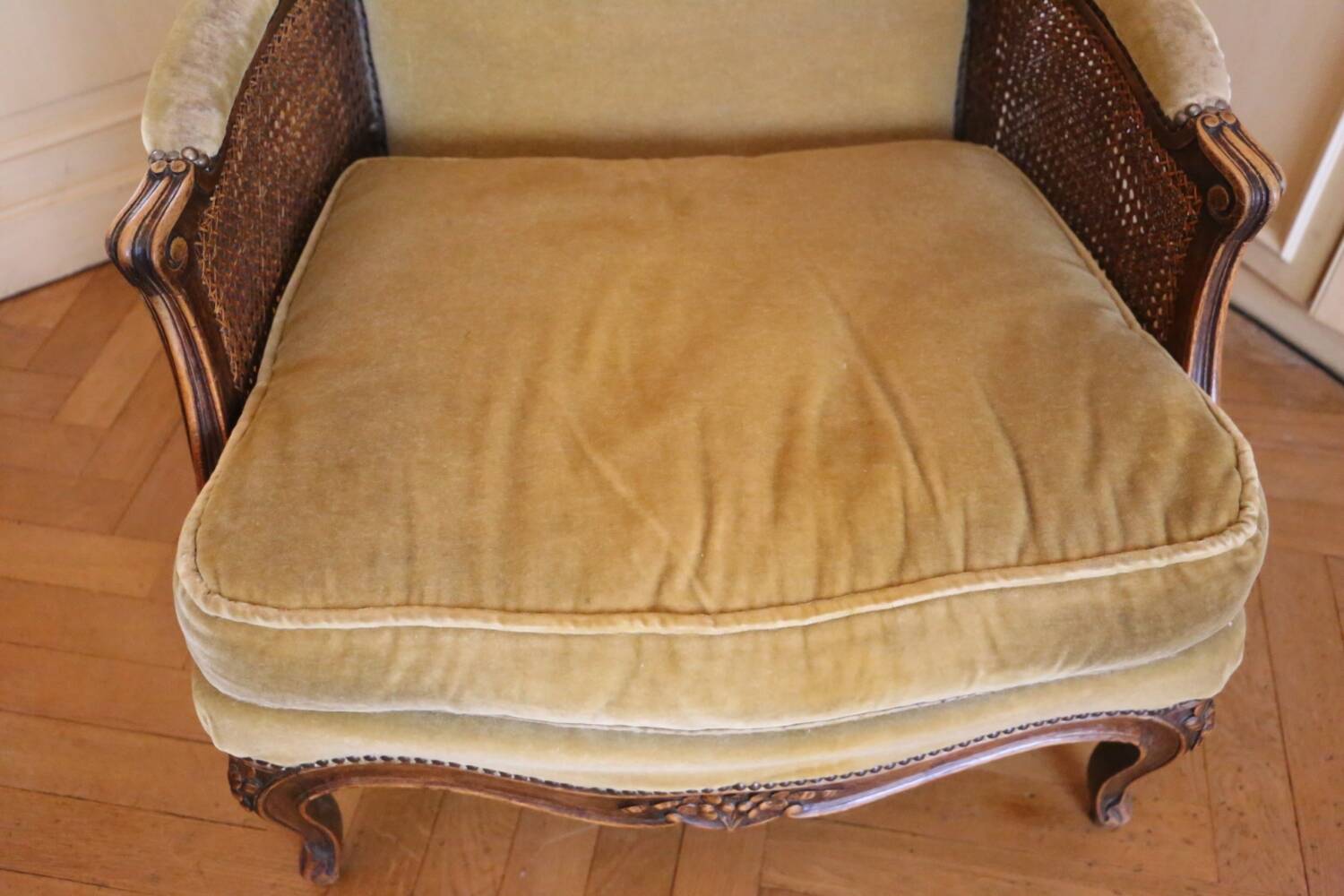 Cane shepherdess armchair, around 1930