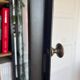 Trendy industrial sideboard in solid black wood