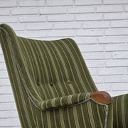 1960s, Danish armchair, green furniture wool, teak wood.