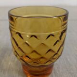 Set of 6 Pernaud amber glasses from the 60s/70s