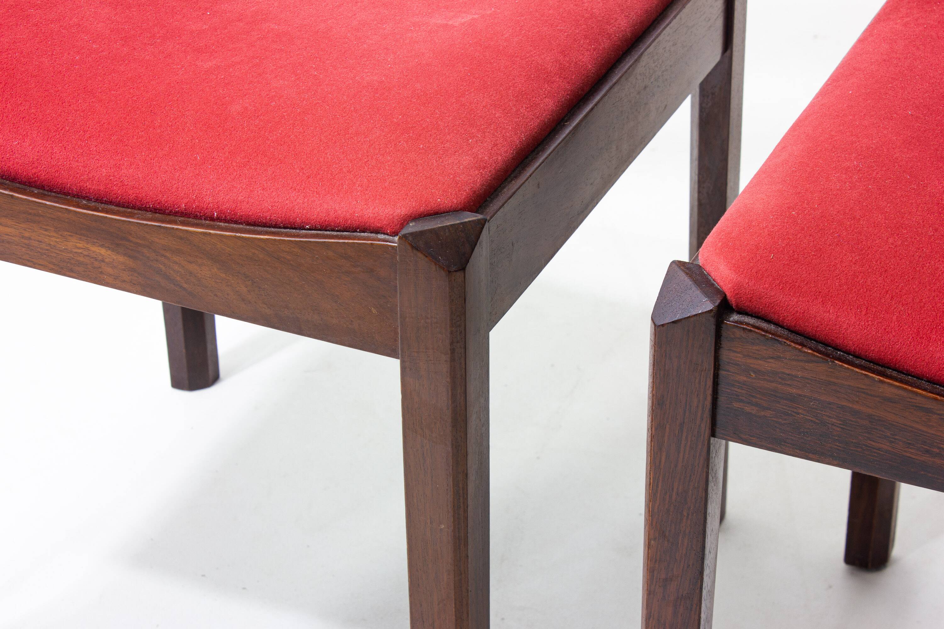 Set of 4 Dino Cavalli dining chairs in rosewood