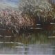 Oil on old landscape panel