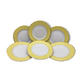 Lot de 6 assiettes à dessert estampillées « k&g lunéville badonviller»