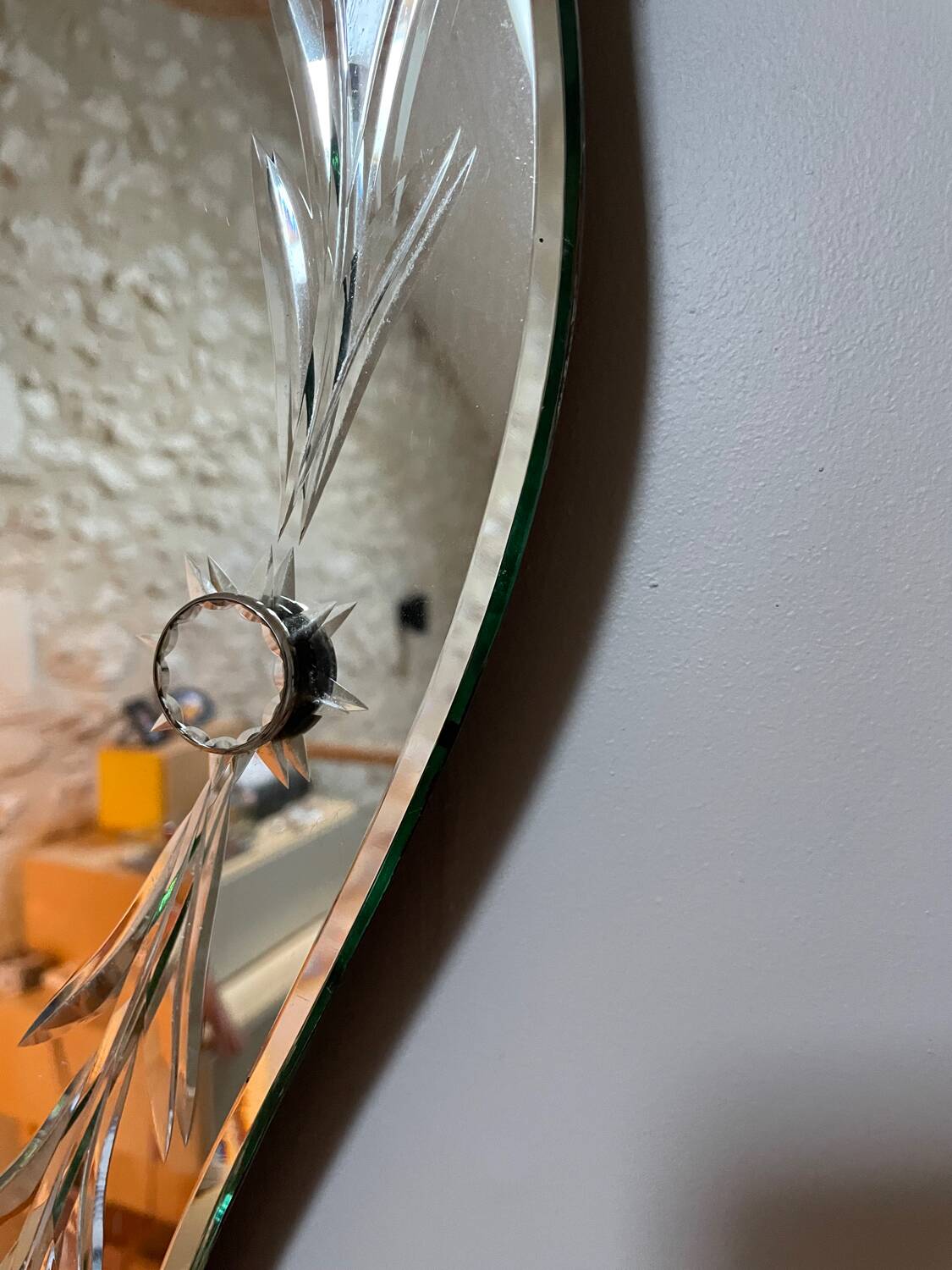 1950s beveled mirror