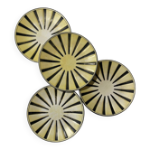 Set of 4 Digouin dessert plates – vintage "Rayon" pattern