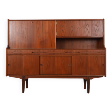 Buffet haut en teck, design danois, années 1960, production : Danemark