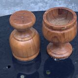 3 wooden egg cups, vintage