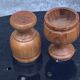 3 wooden egg cups, vintage