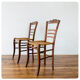 4 old flying chairs with natural canning seat