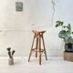 High stool in bamboo and rattan, circa 1960.