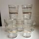 Set of 7 granite water glasses with golden edging 50s-60s