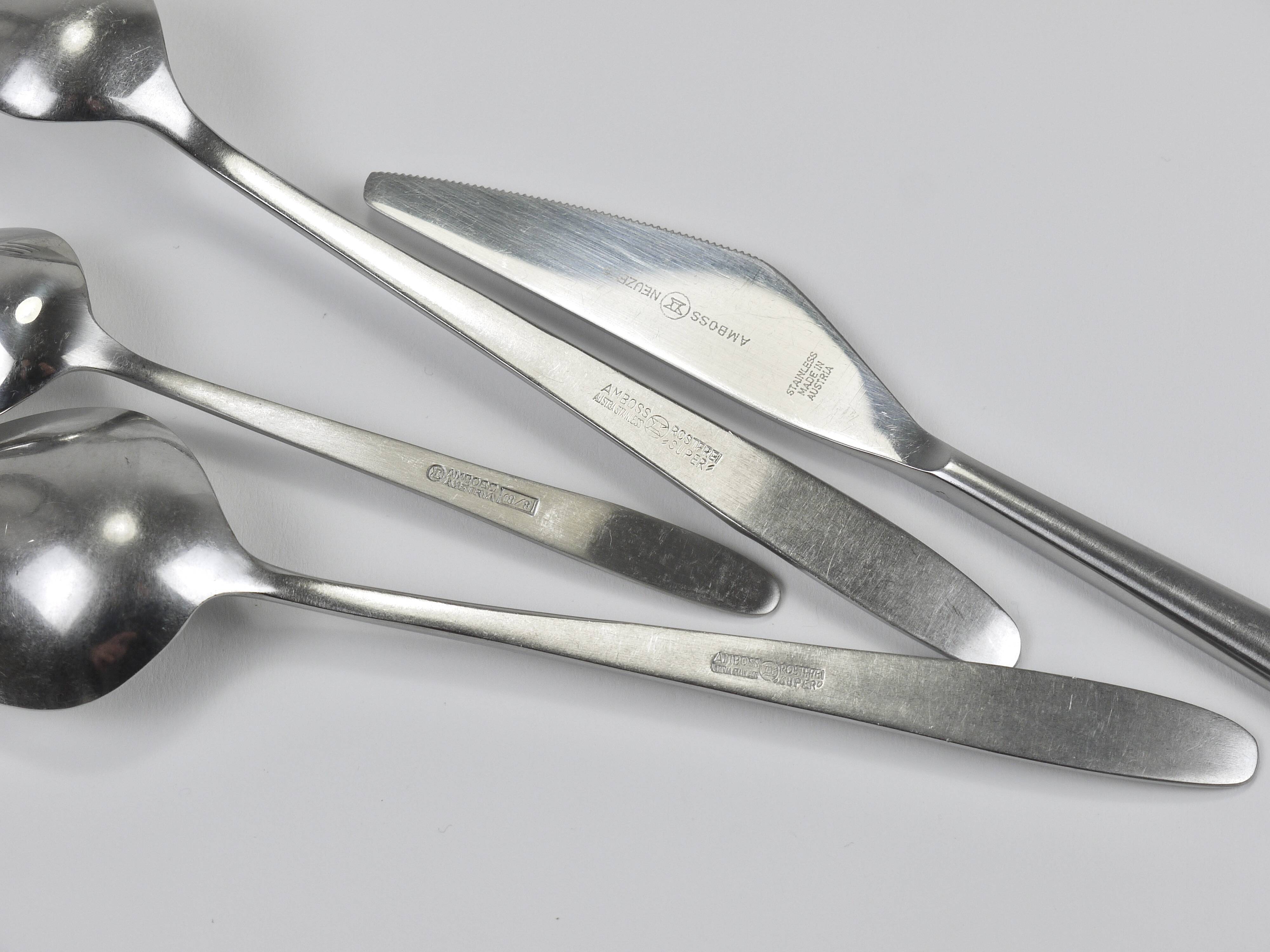 Helmut Alder Amboss Austria 2070 Flatware Cutlery for Six Persons, 1960s