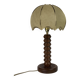 French modernist wood turned mushroom cocoon table lamp, 1950s