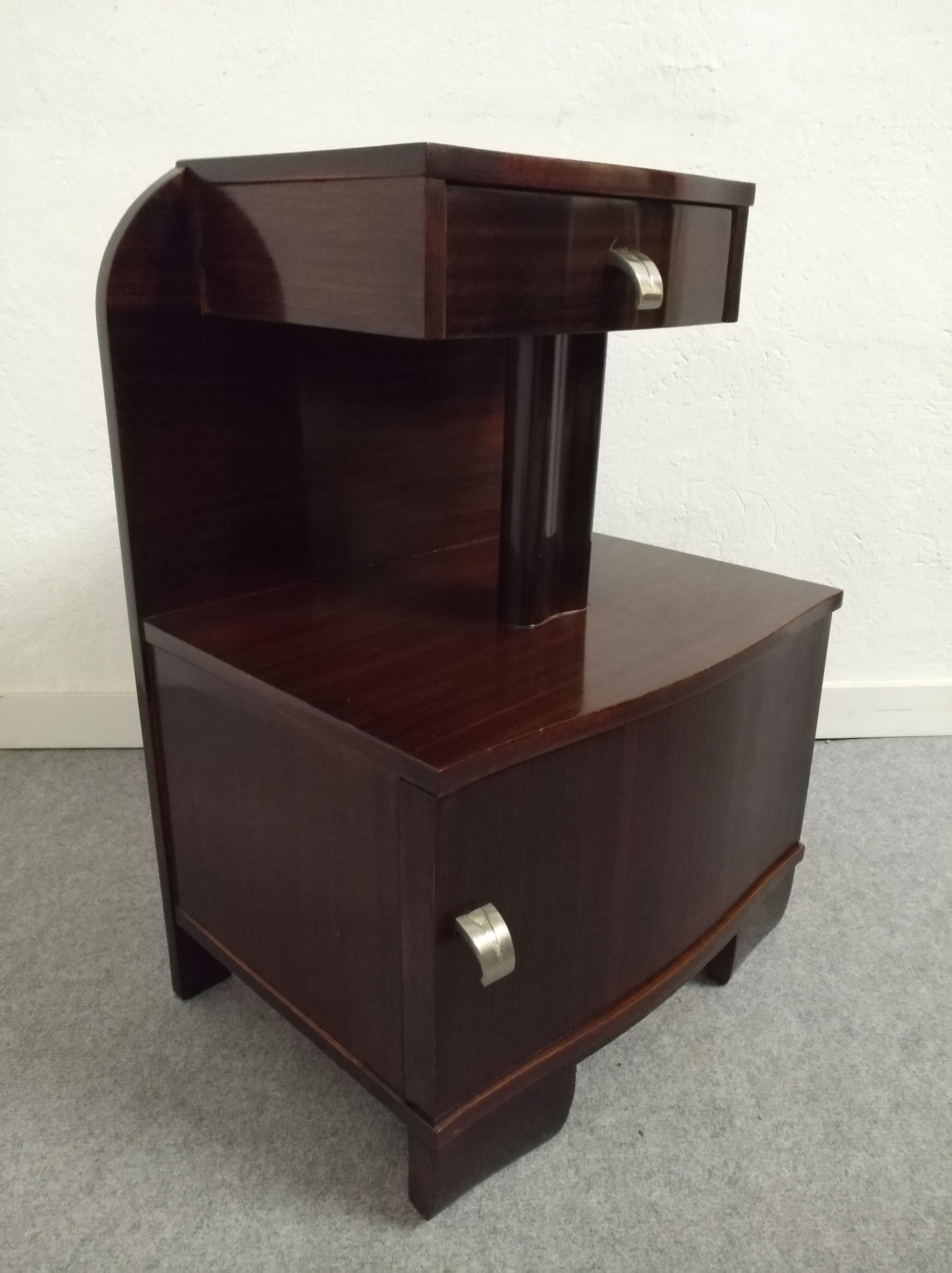 Art Deco mahogany bedside table