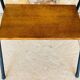 Vintage oak bedside table with black metal legs circa 50s/60s