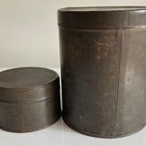 Set of 2 old weathered metal boxes