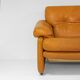 Vintage Coronado Brown Leather Large Sofa by Tobia Scarpa for C&B Italia