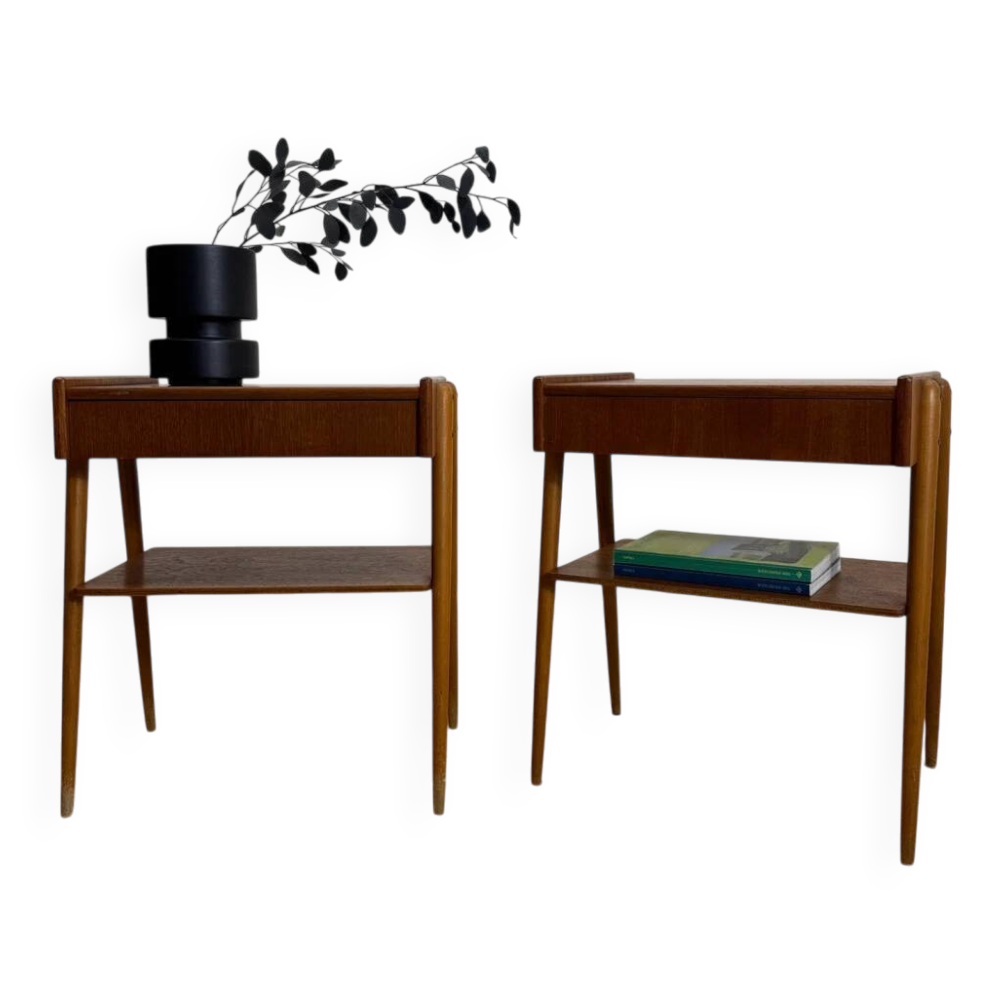 Pair of teak bedside tables by AB Carlström, 1960