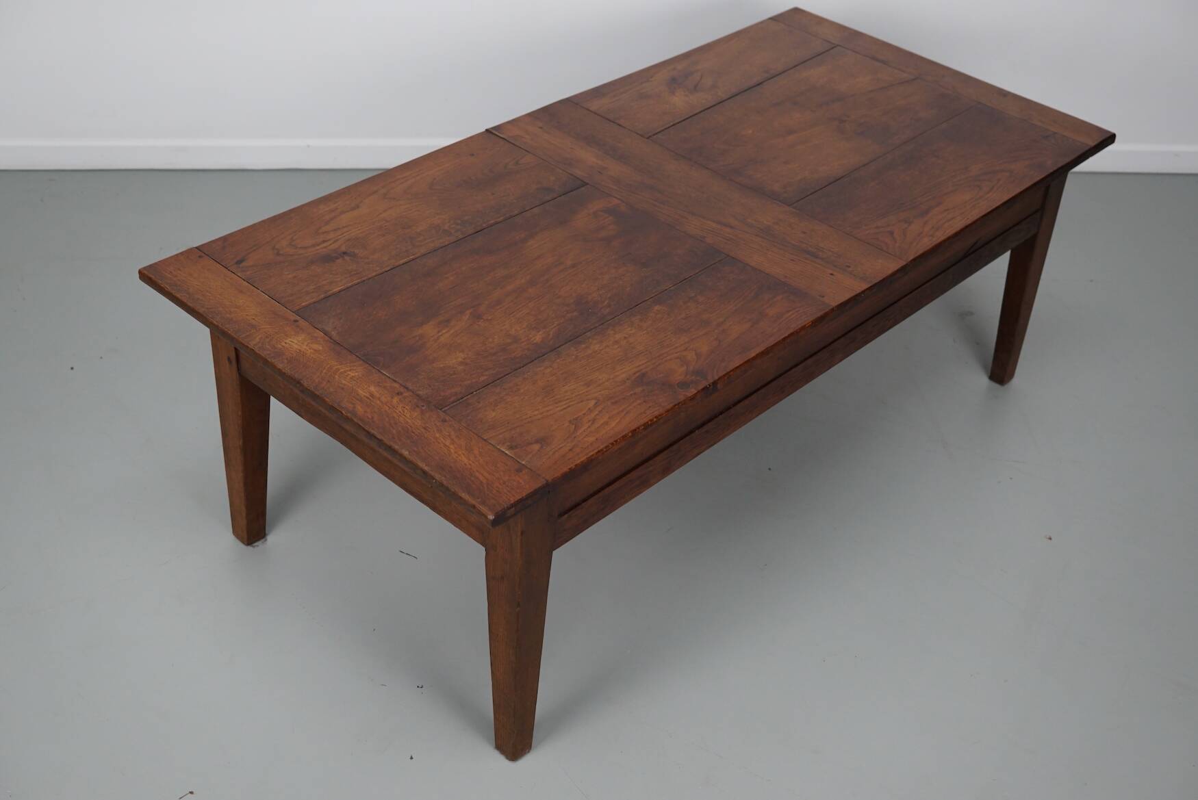 French Early 20th Century Farmhouse Rustic Oak Coffee Table