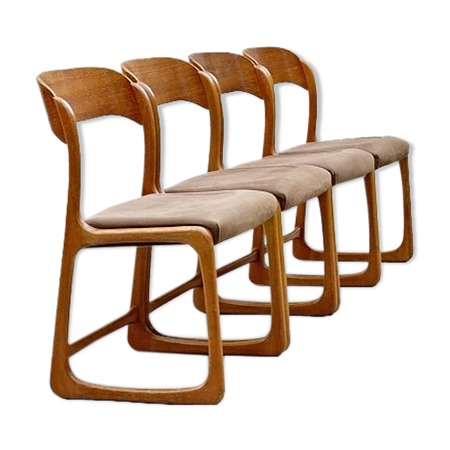Set of 4 sleds chairs Baumann, 1960