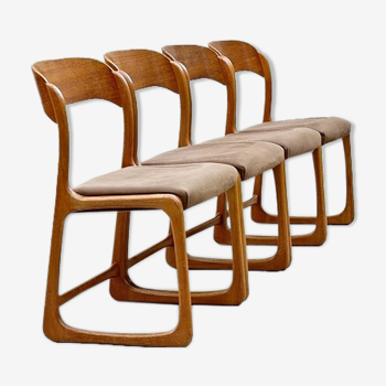 Set de 4 chaises Baumann dîtes luges, 1960