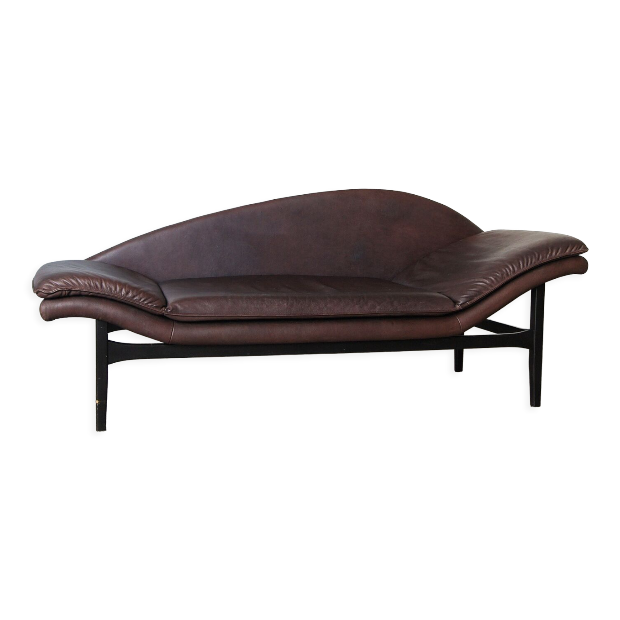 Scandinavian modern leather sofa