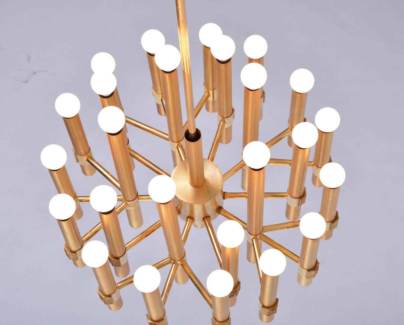 Golden chandelier by Angelo Brotto for Esperia Italia