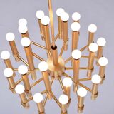 Golden chandelier by Angelo Brotto for Esperia Italia
