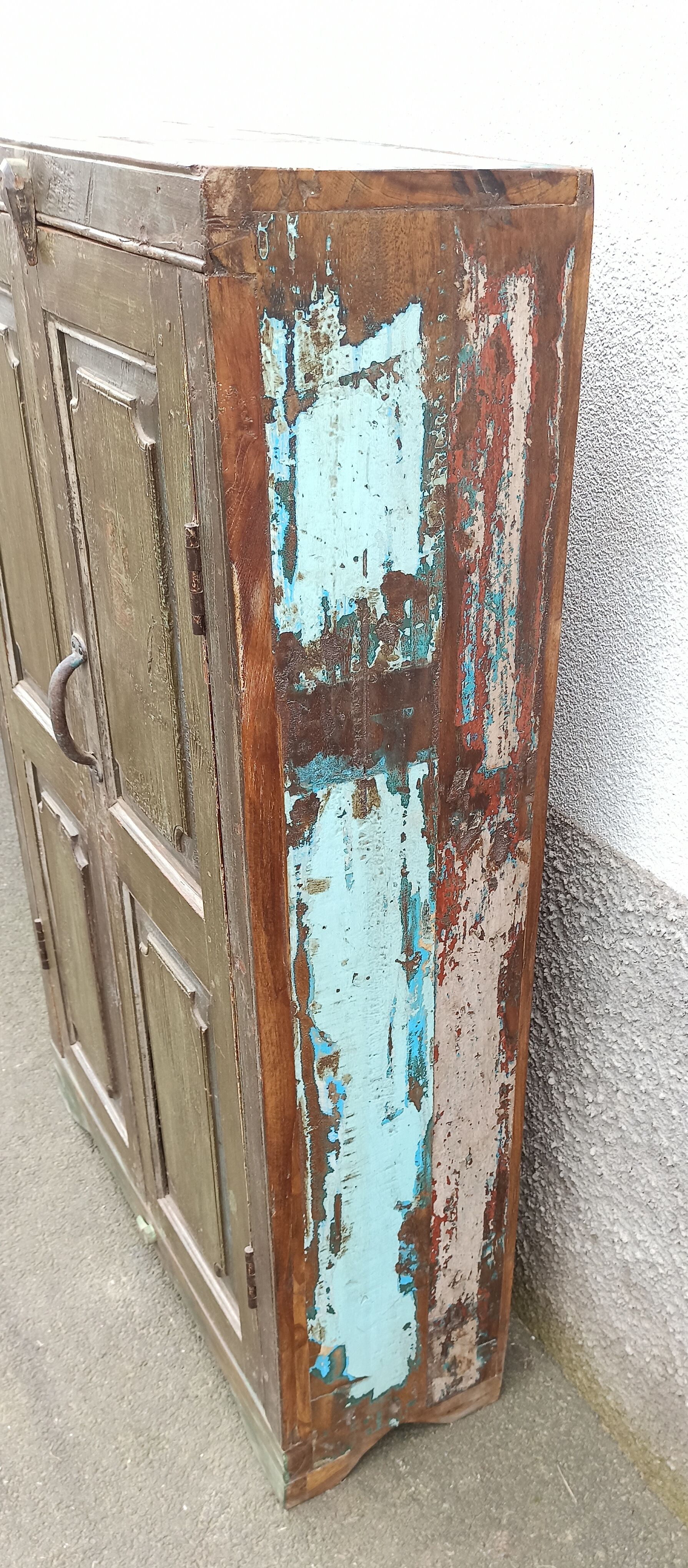 Old green wood cabinet