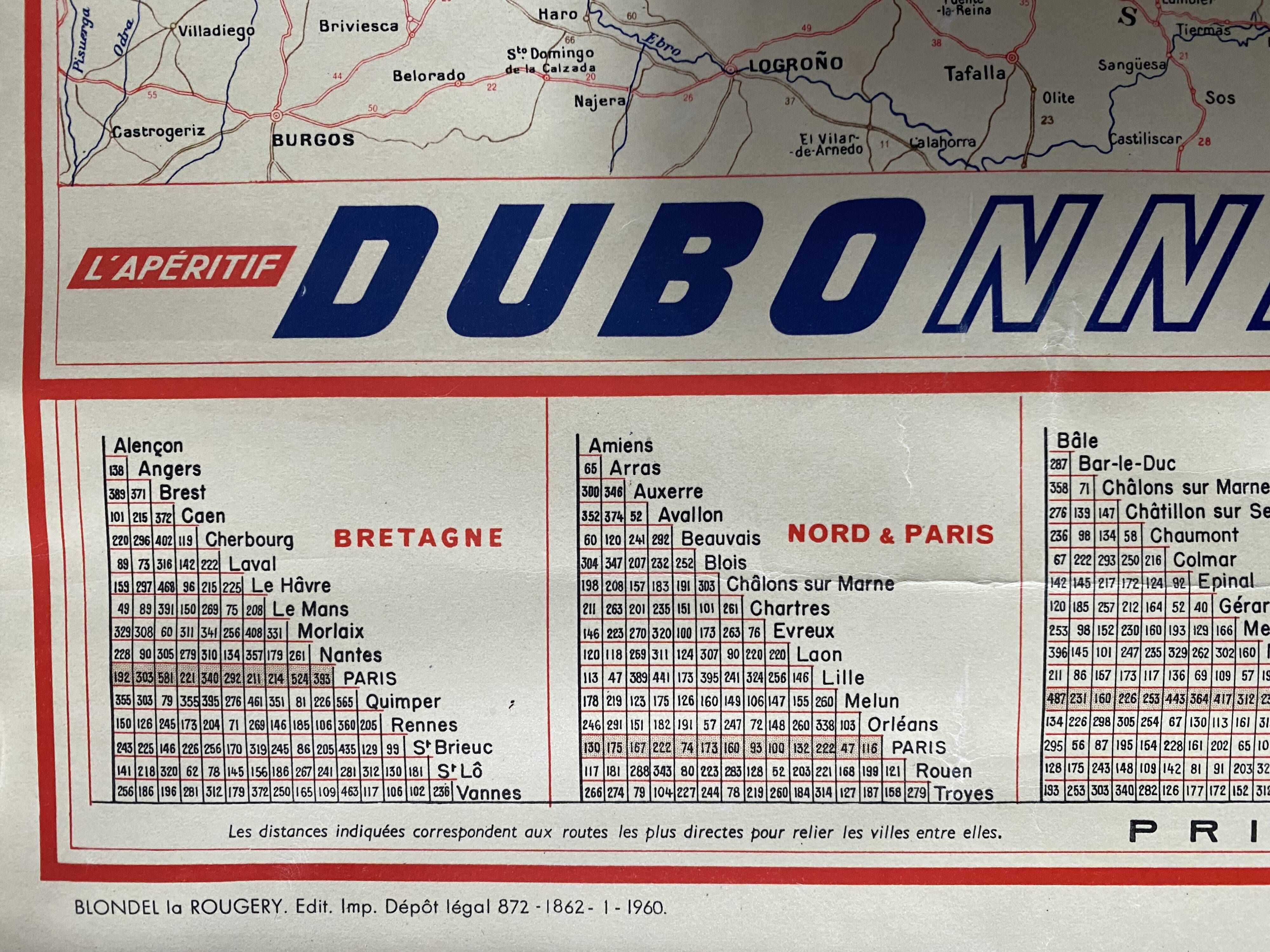 Original poster "France Dubonnet Quinquina" 70x90cm 1960