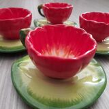Set of 4 cups and vintage saucers
