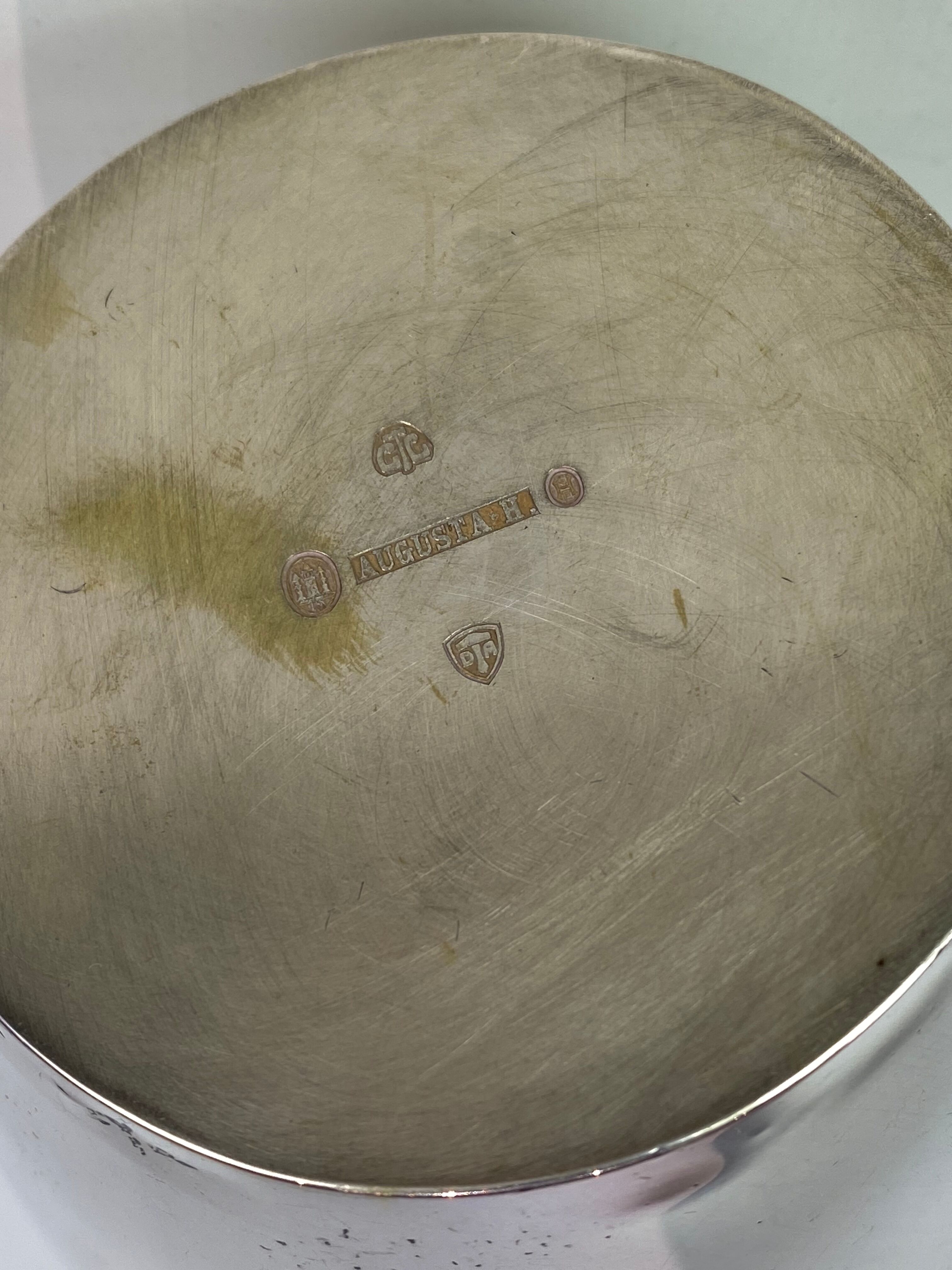 Water jug in the style of Art Nouveau of hallmarked silver stamped Augusta H., 1930s