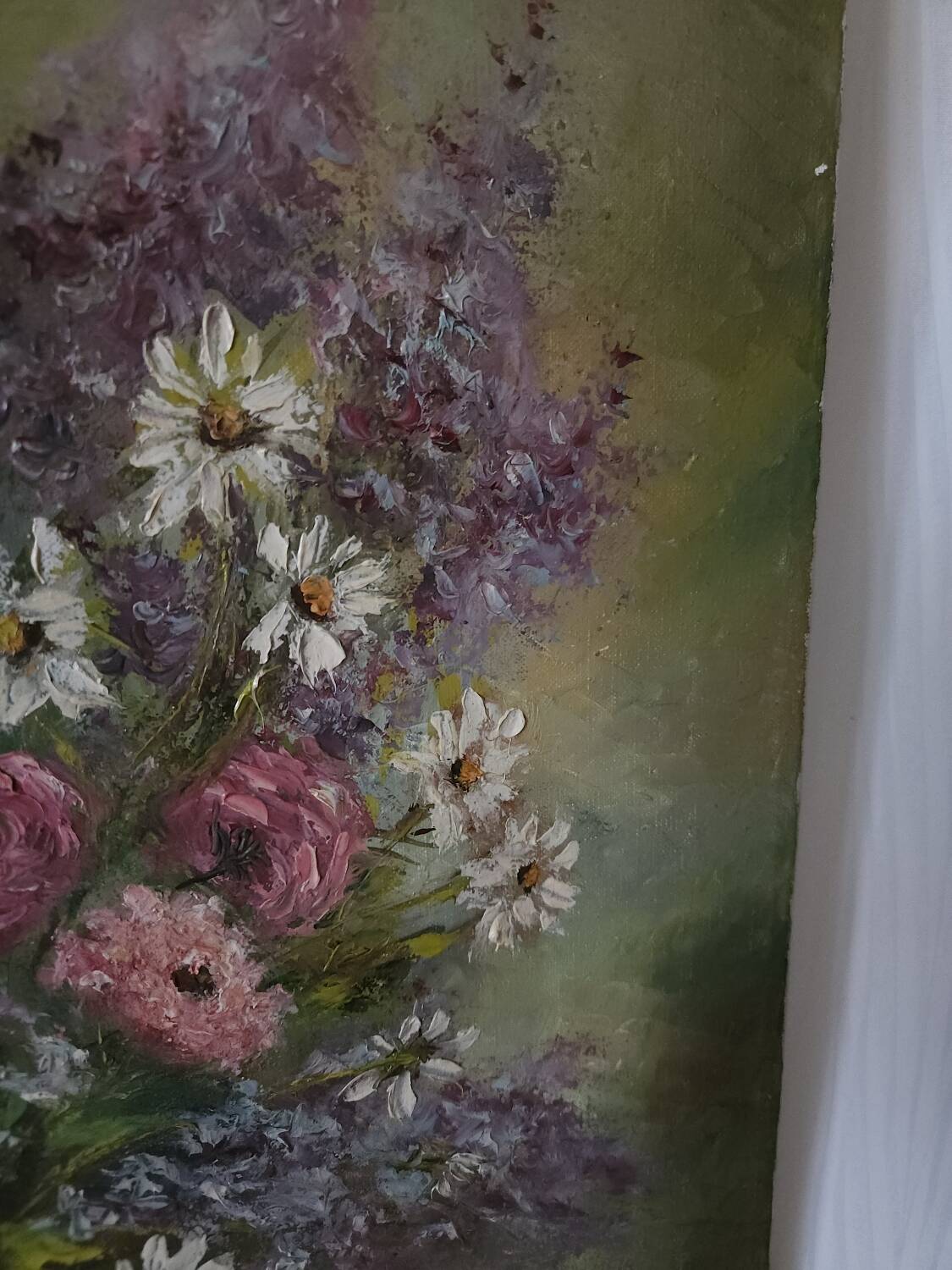 Toile bouquet de fleurs signé Alma