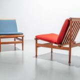 Set of 2 lounge chairs by Kai Lyngfeld Larsen in teak Denmark 1960