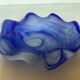 Cobalt blue glass ring with a scalloped edge