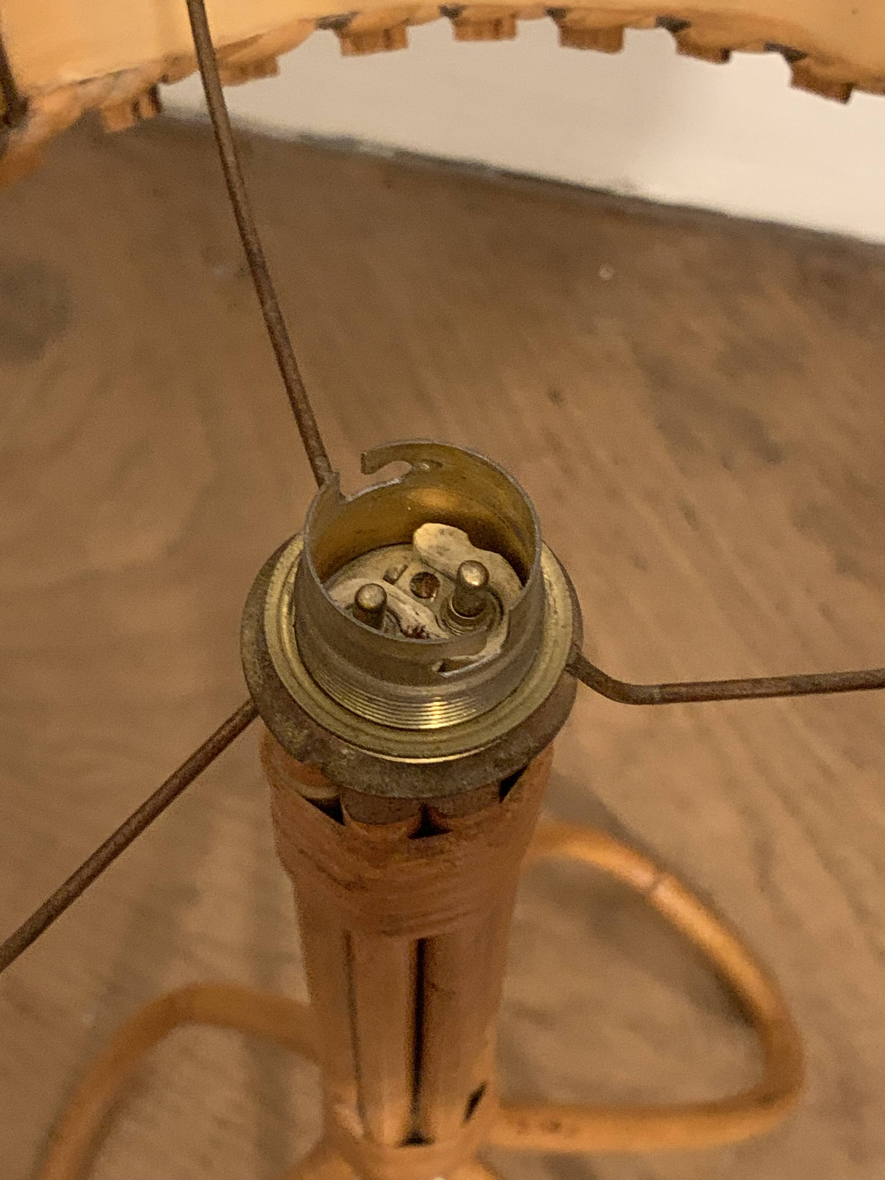 Rattan tripod lamp 1950 H47