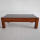 Vintage coffee table in solid elm and smoked graphit from the years 70