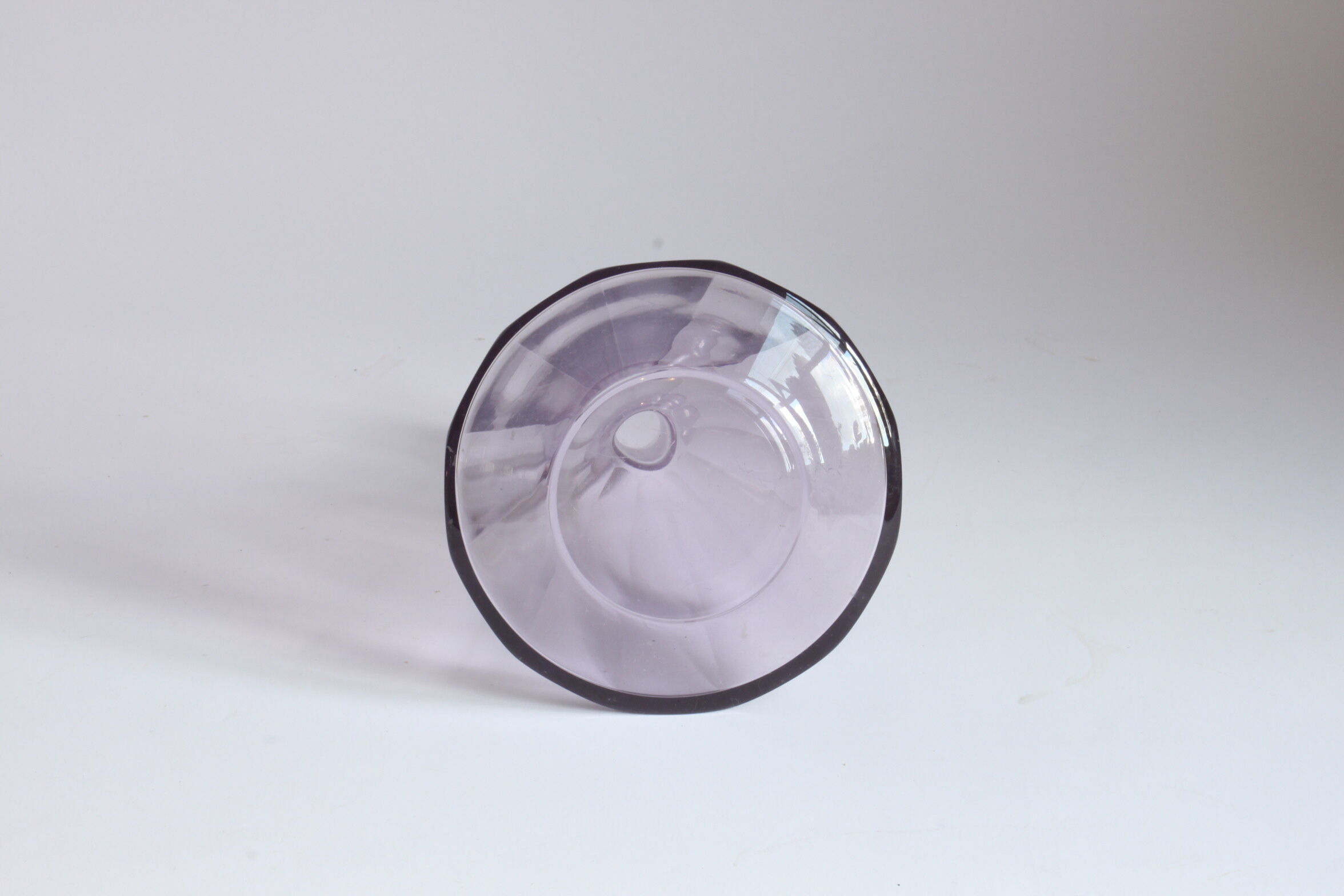 Art deco faceted violet crystal liquor carafe, Bohemia 1930s.