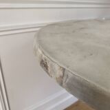 Bistro table, vintage side table, cast iron legs, imitation resin top