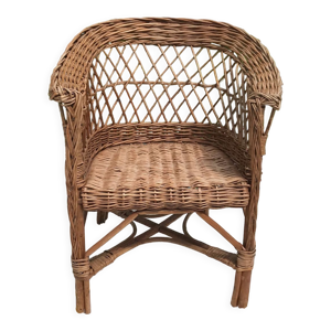 Fauteuil enfant en rotin vintage