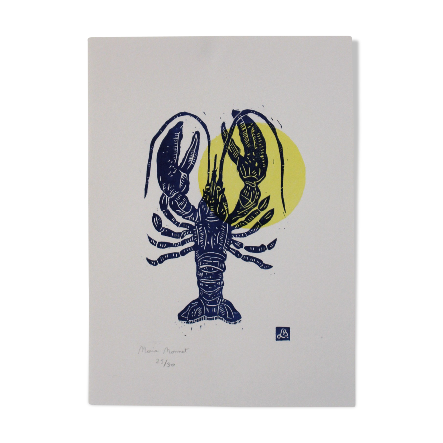 LOBSTER - SUN - LINOGRAVURE